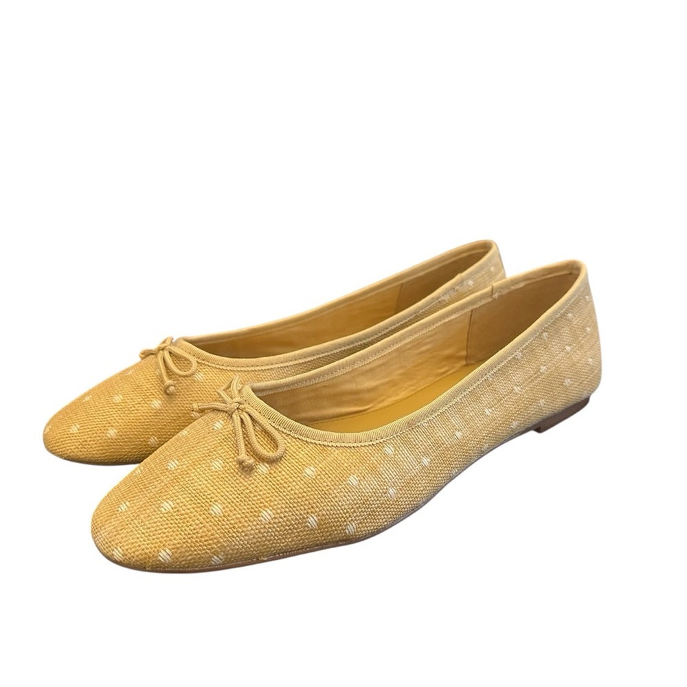J. Crew Tan and Polka Dot Flats with Classic Bow